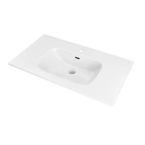 Meuble + Plan vasque céramique blanc mat 60cm